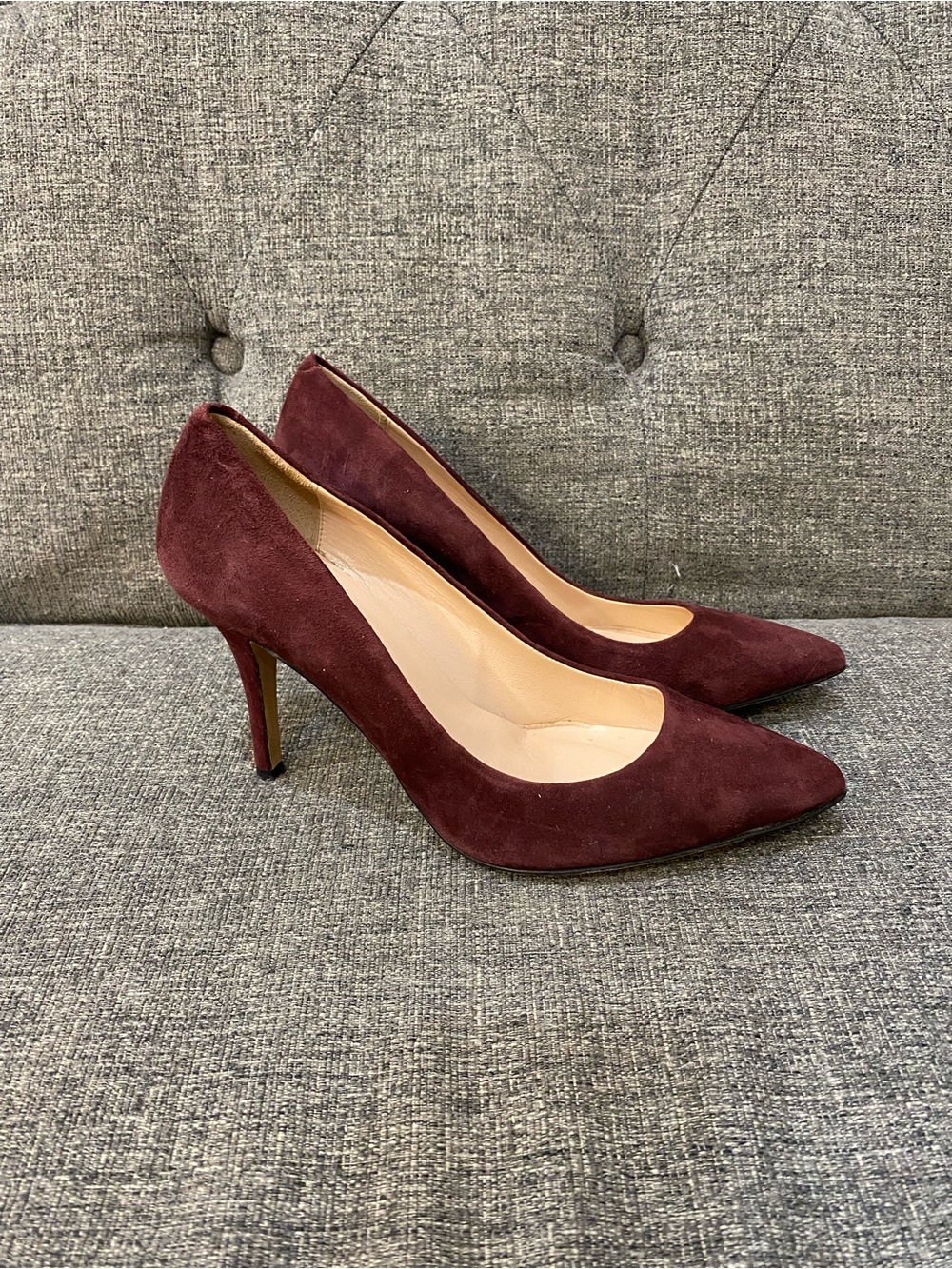Club Monaco Burgundy Point Toe Heels Shoes Women’s Size 36.5